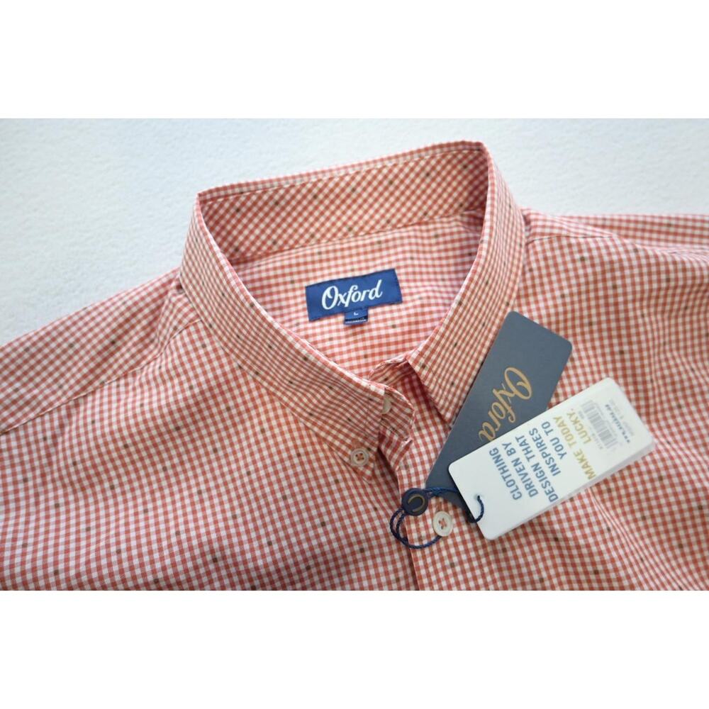 Oxford Dress Shirt Long Sleeve Plaid Classic Fit Mens Size Large NWT